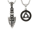Stainless Steel Set of 2 Pendants With 24" Chains