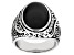 Black Onyx Stainless Steel Celtic Mens Ring