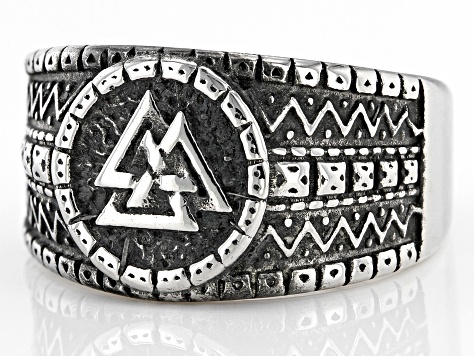 Stainless Steel Valknut Viking Ring