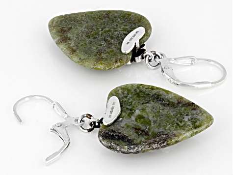 Connemara Marble Sterling Silver Shamrock Earrings