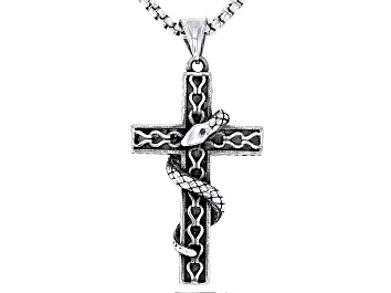 Picture of Stainless Steel St. Patrick's Cross Pendant with Chain