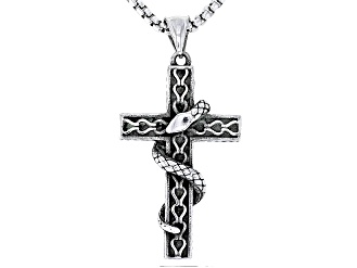 Stainless Steel St. Patrick's Cross Pendant with Chain