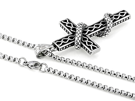 Stainless Steel St. Patrick's Cross Pendant with Chain