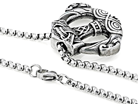 Stainless Steel Viking Anchor Pendant With Chain