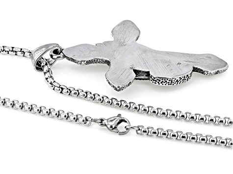 Stainless Steel "Praying Hands" Cross Pendant With Chain
