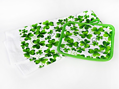 Artisan Collection of Ireland™ Shamrock Cloth Tea Towel & Pot Holder Set