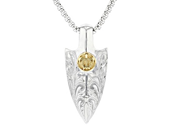 Picture of Two Tone Stainless Steel Arrowhead Pendant With Chain