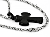 Black Stainless Steel Cross Pendant With Chain