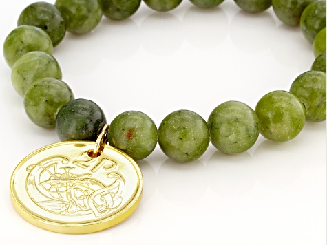 Green Connemara Marble Stretch Bracelet