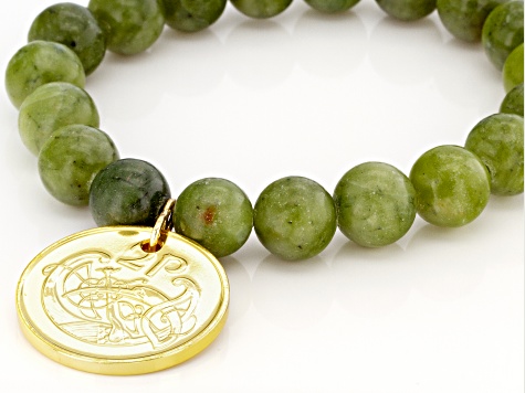 Green Connemara Marble Stretch Bracelet - Irw116 