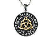 Two-tone Stainless Steel Trinity Knot Pendant With Chain