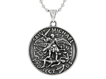 Picture of Stainless Steel St. Michael Protect Angel Pendant w/Chain