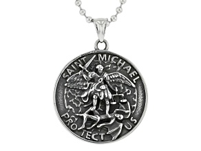Stainless Steel St. Michael Protect Angel Pendant w/Chain