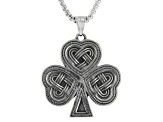 Stainless Steel Shamrock and Trinity Knot Pendant With Chain