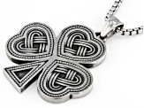 Stainless Steel Shamrock and Trinity Knot Pendant With Chain