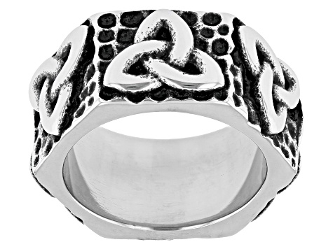 Octagonal Trinity Knot Stainless Steel Men's Ring