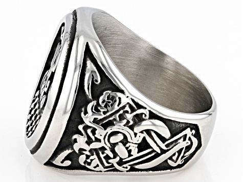 Stainless Steel Viking Ship Men's Ring