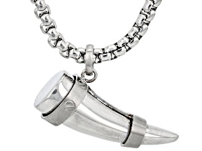 Stainless Steel Viking Horn Pendant With Chain