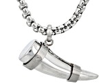 Stainless Steel Viking Horn Pendant With Chain