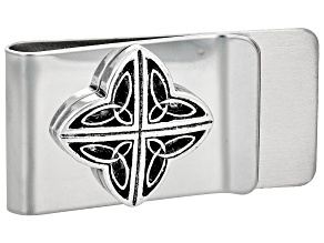 Celtic Design Sterling Silver Over Brass Money Clip
