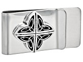 Celtic Design Sterling Silver Over Brass Money Clip