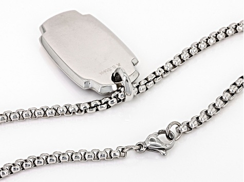 Two-Toned Stainless Steel Pendant With Chain