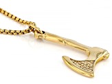 Gold Tone Stainless Steel Axe Pendant With Chain