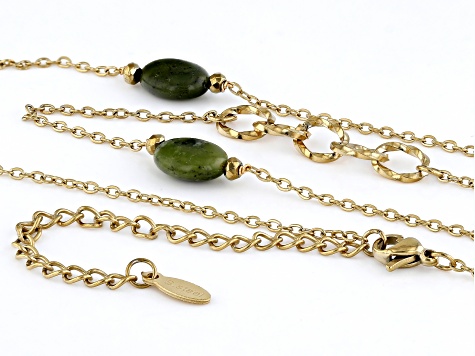 Connemara Marble Gold Tone Link Necklace