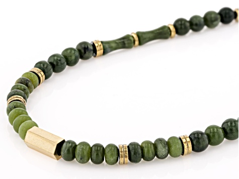 Connemara Marble Beaded Gold Tone Necklace