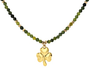 Connemara Marble Beaded Gold Tone Necklace