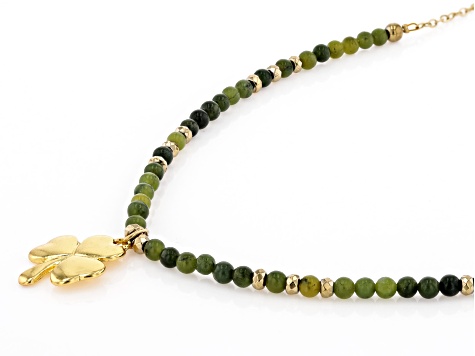 Connemara Marble Beaded Gold Tone Necklace