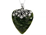 Connemara Marble Sterling Silver Shamrock Pendant With Chain