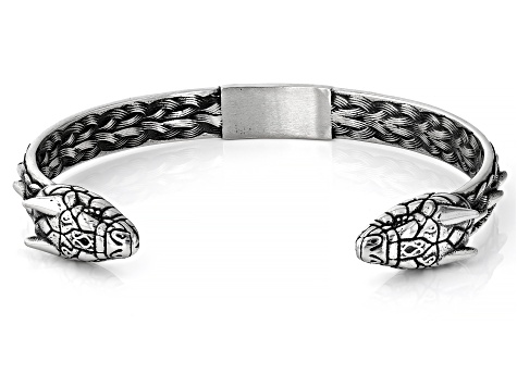 Stainless Steel Viking Dragon Cuff Bracelet
