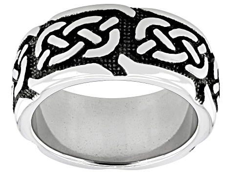 Stainless Steel Infinity Knot Men's Band Ring