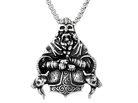 Stainless Steel Viking Warrior Pendant With Chain