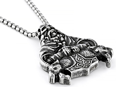 Stainless Steel Viking Warrior Pendant With Chain