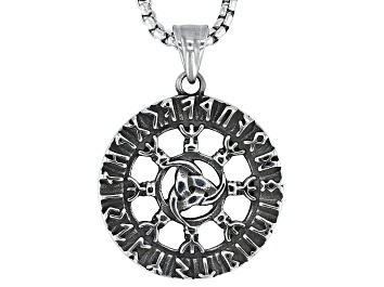 Picture of Stainless Steel Vegvisir Rune Pendant With Chain