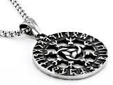 Stainless Steel Vegvisir Rune Pendant With Chain