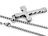 Stainless Steel Rope Cross Pendant With Chain