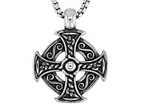 Stainless Steel Celtic Cross Pendant With Chain