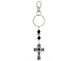 Connemara Marble Stainless Steel Celtic Cross Keychain