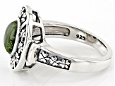 Connemara Marble Sterling Silver Shamrock Ring
