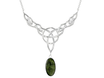 Picture of Connemara Marble Sterling Silver Trinity Knot Necklace