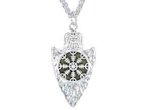 Connemara Marble Sterling Silver Viking Rune Arrowhead Necklace