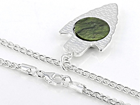 Connemara Marble Sterling Silver Viking Rune Arrowhead Necklace