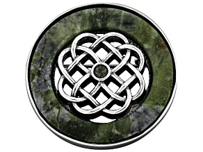 Connemara Marble Sterling Silver Celtic Knot Brooch