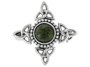 Connemara Marble Sterling Silver Trinity Knot Brooch