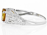 Orange Citrine Rhodium Over Sterling Silver Solitaire Ring 1.54ct
