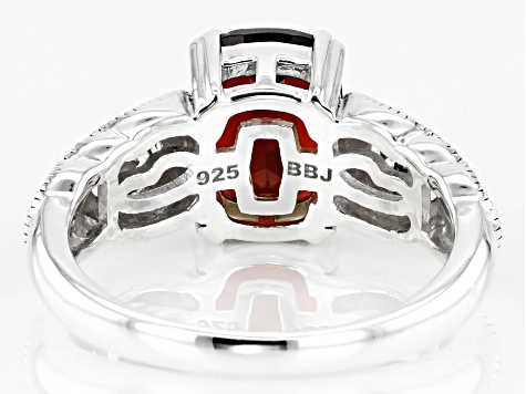 Red Garnet Sterling Silver Ring 2.04ct