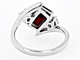 Red Lab Created Ruby Rhodium Over Silver 3-Stone Ring 2.72ctw